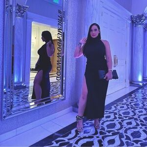 ZARA NWT ZW COLLECTION LONG HALTER NECK DRESS SIZE MEDIUM